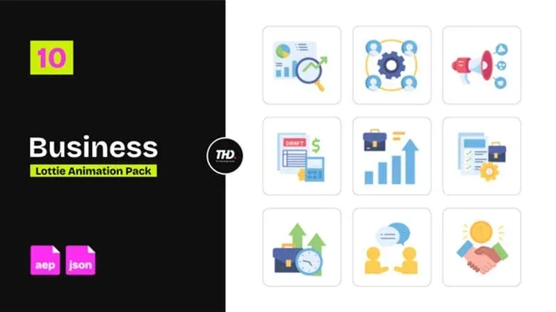 After Effects Project Business Icons Animation Pack
