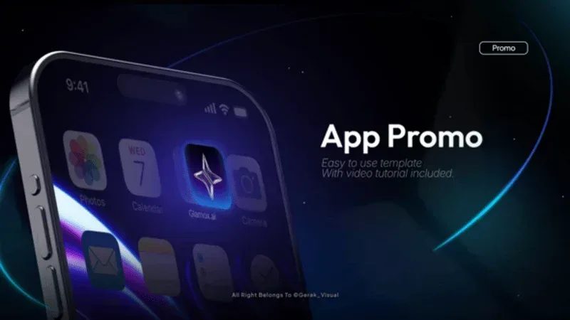 After Effects Project App Promo with 3D Smartphones