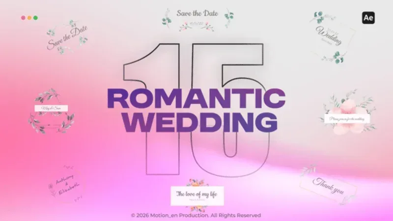 After Effects Project Romantic Wedding Titles Video
