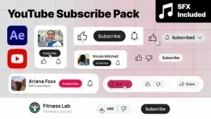قالب أزرار الاشتراك في يوتيوب لأفتر إفكت