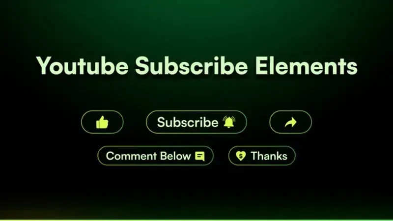 After Effects Project YouTube Subscribe Elements, YouTube subscribe elements including like, subscribe, share, comment, and…