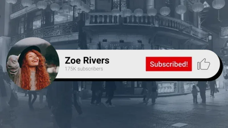 After Effects Project YouTube Video Titles, YouTube subscriber notification bar with profile photo and subscribed status