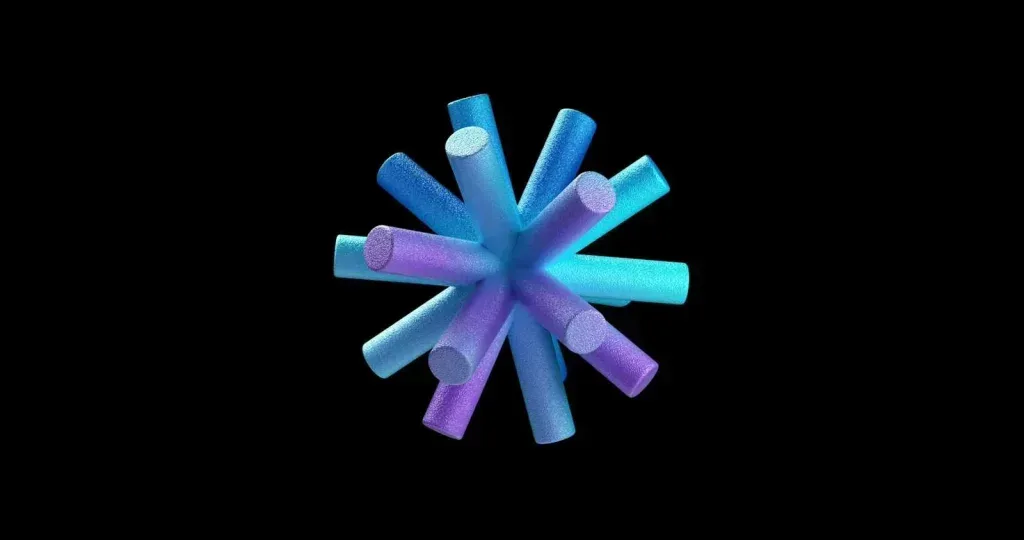 Video Footage Abstract Sparkling Geometric Cylinders