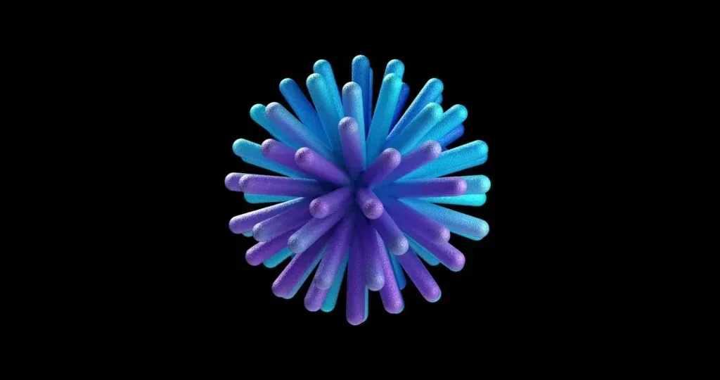 Video Footage Abstract 3D Spiky Sphere Seamless Loop