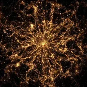 Golden Particle Burst Center Expansion Stock Footage Golden Particle Burst Center Expansion Stock Footage