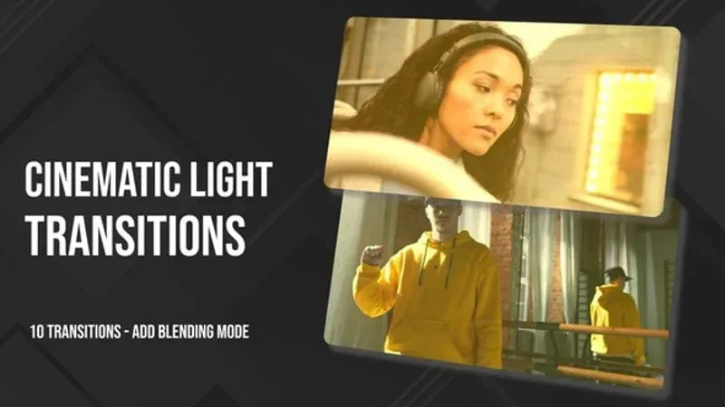 Video Footage Cinematic Light Transition Pack for Video