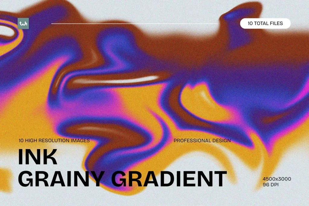 Graphic Asset Abstract, Abstract ink grainy gradient background with purple, brown, and yellow colors