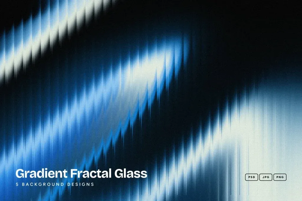 Graphic Asset Gradient, Abstract gradient fractal glass background with blue and white tones