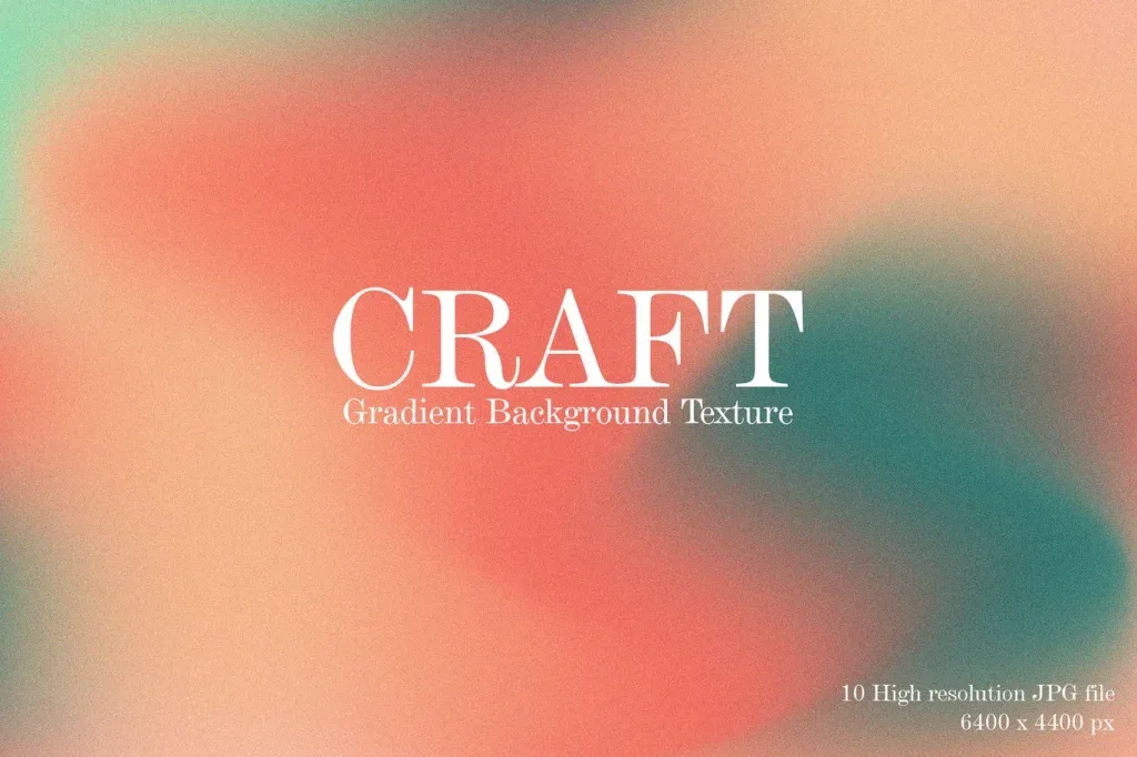 Graphic Asset Craft, Smooth gradient background with soft coral, peach, teal, and green colors