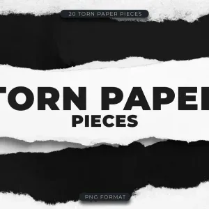 20 Torn Paper Pieces Graphic Elements 20 Torn Paper Pieces Graphic Elements