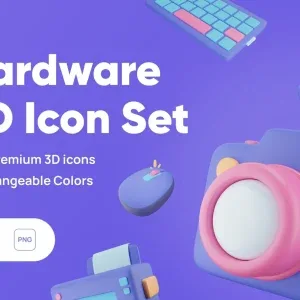 3D Hardware Icon Set Graphic Elements 3D Hardware Icon Set Graphic Elements