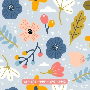 Cute Flower Vector Pattern with Summer Cute Flower Vector Pattern with Summer