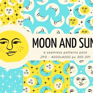 Sun and Moon Vector Patterns Sun and Moon Vector Patterns