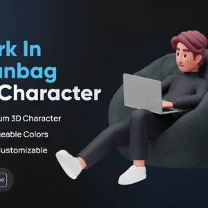 3D Character on Beanbag Graphic Elements 3D Character on Beanbag Graphic Elements