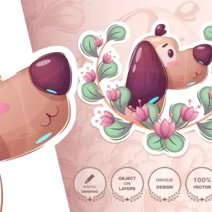 Cartoon Dog Flower Seamless Pattern Cartoon Dog Flower Seamless Pattern