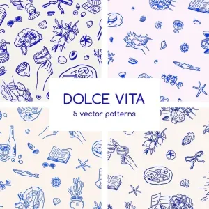 Dolce Vita Doodle Seamless Patterns Dolce Vita Doodle Seamless Patterns