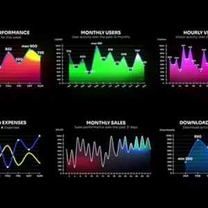 Animated Wave and Line Charts After Effects Template Animated Wave and Line Charts After Effects Template