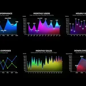 Animated Line Charts After Effects Template