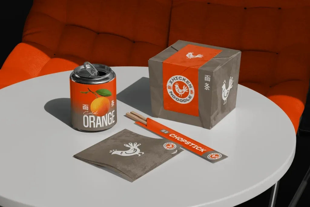 Asian Restaurant Packaging Branding Photoshop Mockup