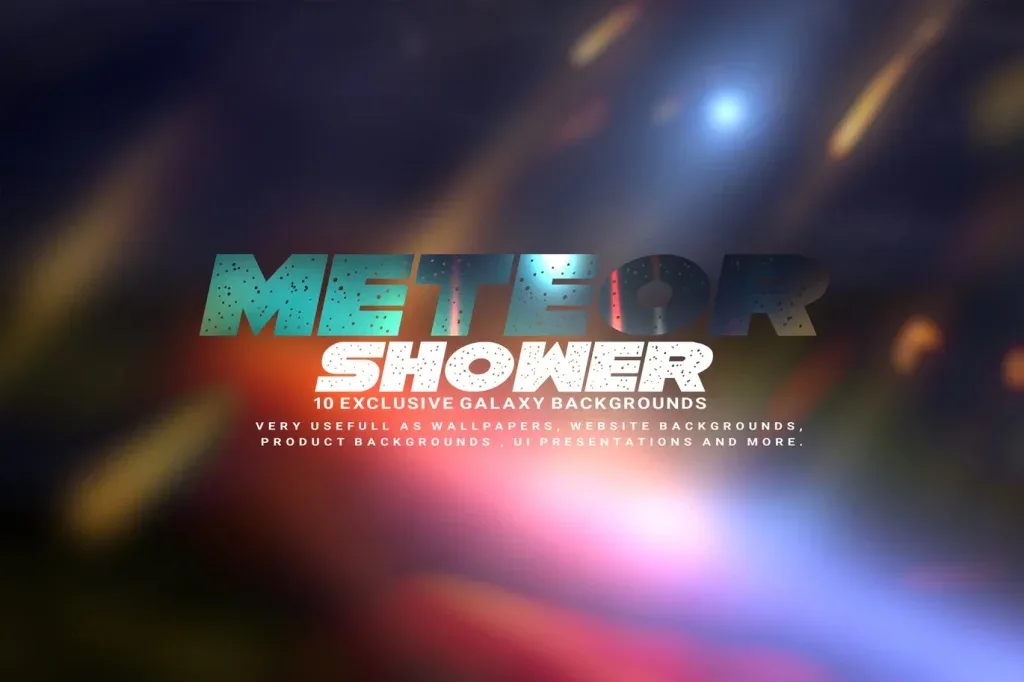 Meteor Shower Galaxy Backgrounds Set Background