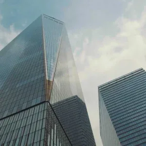 Wide Shot of Modern City Skyscrapers Stock Footage Wide Shot of Modern City Skyscrapers Stock Footage