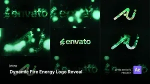 Dynamic Fire Energy Logo Reveal After Effects Template