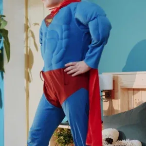 Young Boy in Superhero Costume Posing in Bedroom Stock Footage Young Boy in Superhero Costume Posing in Bedroom Stock Footage
