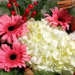 Festive Floral Centerpiece with Cinnamon Sticks Stock Footage Festive Floral Centerpiece with Cinnamon Sticks Stock Footage
