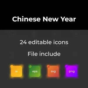 Chinese New Year Outline Icons Chinese New Year Outline Icons