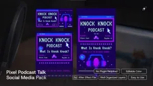 Pixel Podcast Social Media Pack – After Effects Template