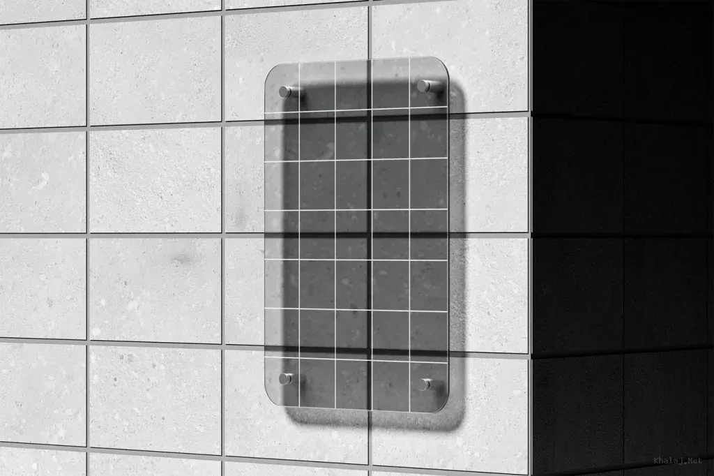 wall-mount acrylic signage Photoshop Mockup