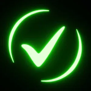 Neon Green Checkmark with Rotating Arcs Motion Graphics Neon Green Checkmark with Rotating Arcs Motion Graphics