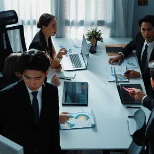Business Team Meeting at Conference Table Stock Footage Business Team Meeting at Conference Table Stock Footage