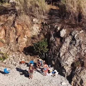 Aerial Friends Pebbly Beach Stock Footage Aerial Friends Pebbly Beach Stock Footage