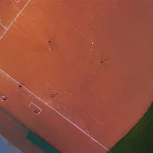 Baseball Game Bird’s Eye View Under Stock Footage Baseball Game Bird’s Eye View Under Stock Footage