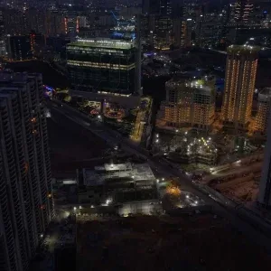 Aerial Urban Night Cityscape Stock Footage Aerial Urban Night Cityscape Stock Footage