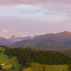 Sunset Over Mountains and Valley Stock Footage Sunset Over Mountains and Valley Stock Footage