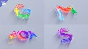 3D Liquid Glossy Logo Reveal After Effects Template
