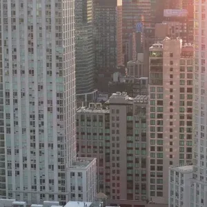 Aerial Skyscrapers Long Island City Stock Footage Aerial Skyscrapers Long Island City Stock Footage