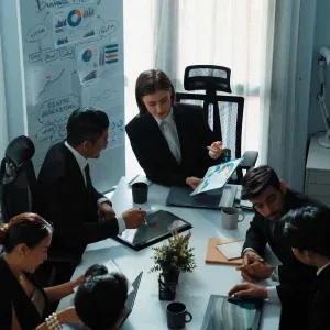 Business Team Analyzing Charts Stock Footage Business Team Analyzing Charts Stock Footage