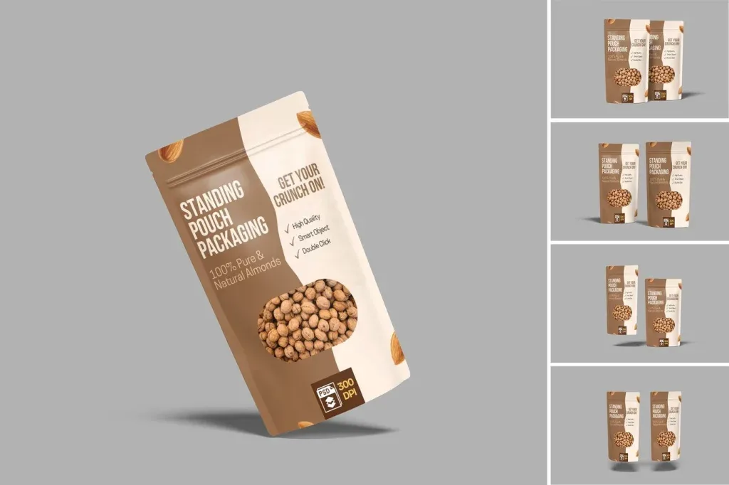 pouch packaging for branding Photoshop Mockup