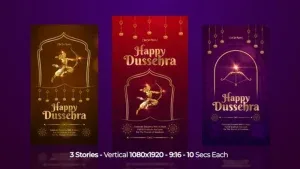 Dussehra Wishes Social Media After Effects Template