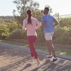 Jogging Couple Golden Hour Stock Footage Jogging Couple Golden Hour Stock Footage
