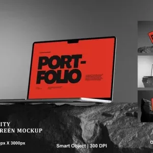 laptop with customizable screen and background Photoshop Mockup laptop with customizable screen and background Photoshop Mockup