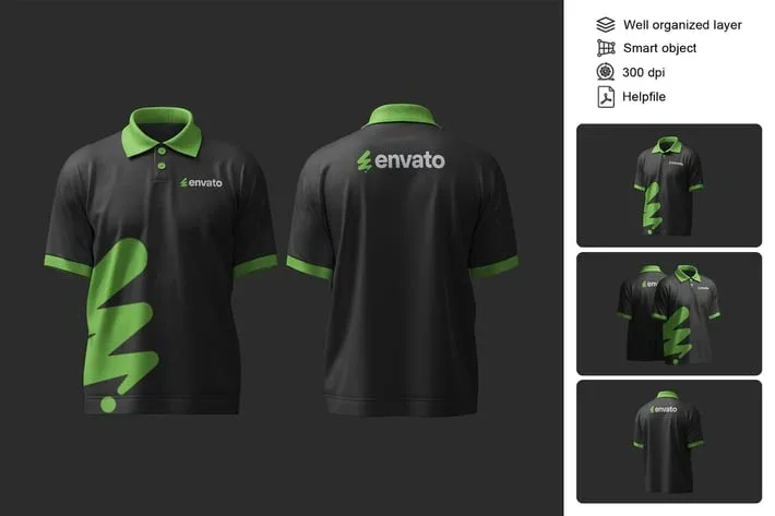 polo shirt set Photoshop Mockup