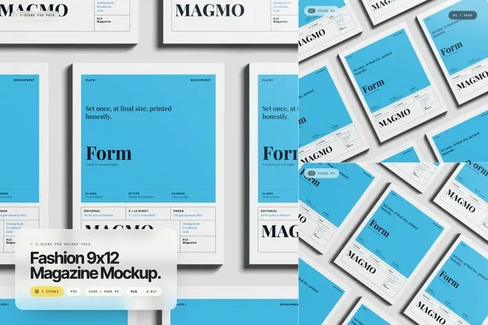 9×12 fashion magazine Photoshop Mockup