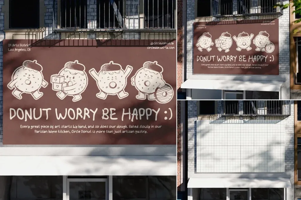 large horizontal storefront banner sign Photoshop Mockup