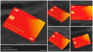 3D Credit Card on Silk Background After Effects Template