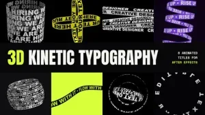 3D Kinetic Typography Animations After Effects Template