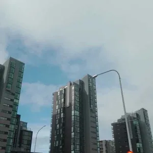 Modern Skyscrapers Cloudy Sky Urban View Stock Footage Modern Skyscrapers Cloudy Sky Urban View Stock Footage